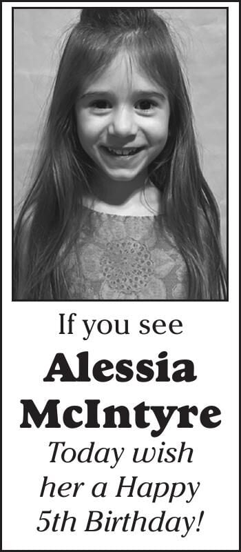 Alessia McIntyre Birthday